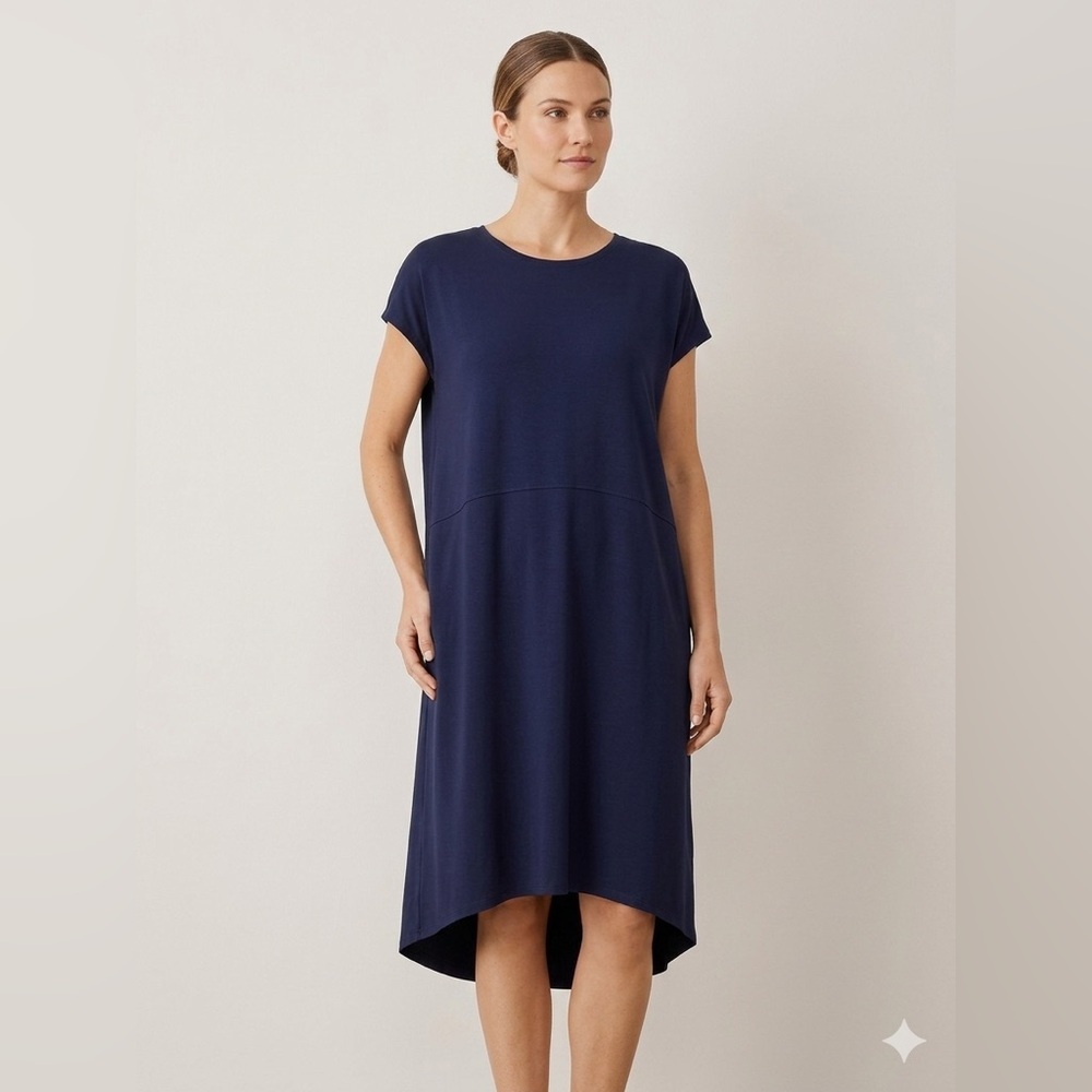 Eileen Fisher Navy High Low Dress